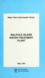 Water Plant Optimization Study-walpole Island Water Treatment Plant Project No. 7 - 2027 1991_cover