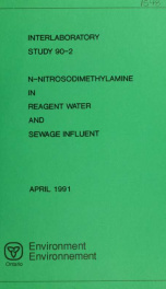 N-Nitrosodimethylamine in reagent water and sewage influent, Interlaboratory Study 90-2_cover