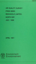 Air quality survey (TAGA 6000), Reichhold Limited, North Bay July, 1989 : report_cover