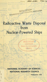 Considerations on the disposal of radioactive wastes from nuclear-powered ships into the marine environment; a report_cover