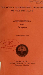 The ocean engineering program of the U.S. Navy; accomplishments and prospects_cover
