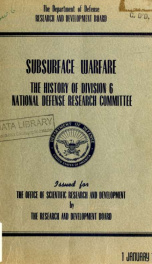 Subsurface warfare : the history of Division 6, NDRC_cover