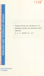 Glassification and leachability of hazardous waste residues : R.A.C. Project No. 411C_cover