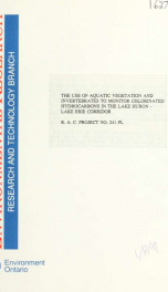 The Use of Aquatic Vegetation and InvertEBRates to Monitor Chlorinated Hydrocarbons in the Lake Huron - Lake Erie Corridor_cover