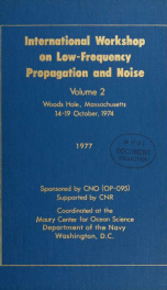 International Workshop on Low-Frequency Propagation and Noise, Woods Hole, Massachusetts, 14-19 October, 1974 v.2 (1977)_cover