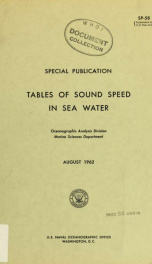 Tables of sound speed in sea water_cover