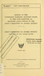 Report of the Underseas Warfare Advisory Panel to the Subcommittee on Military Applications. August 1958_cover