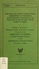 Treaties and other international agreements on fisheries, oceanographic resources, and wildlife to which the United States is party_cover