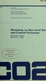 Workshop on Sea Level Rise and Coastal Processes : Palm Coast, Florida, March 9-11, 1988_cover