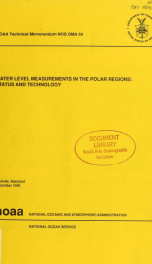 Water level measurements in the polar regions : status and technology_cover