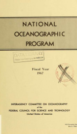 National oceanographic program, fiscal Year 1967_cover