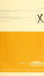 Oceanographic observations, 1965, east coast of the United States_cover