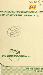 Oceanographic observations, 1959, east coast of the United States_cover