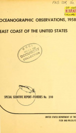 Oceanographic observations, 1958, east coast of the United States_cover