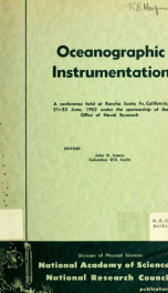 Symposium on oceanographic instrumentation, Rancho Santa Fe, California, June 21-23, 1952_cover