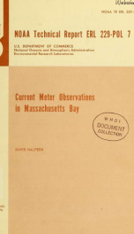 Current meter observations in Massachusetts Bay_cover