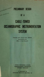 Preliminary design of a cable-towed oceanographic instrumentation system_cover