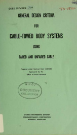 General design criteria for cable-towed body systems using faired and unfaired cable_cover