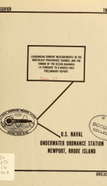 Lagrangian current measurements in the northeast Providence channel and the Tongue of the Ocean, Bahamas. 14 February to 6 March 1963 - preliminary report_cover