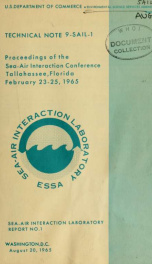 Proceedings of the Sea-Air Interaction Conference : Tallahassee, Fla., Feb. 23-25, 1965_cover