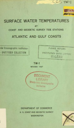 Surface water temperatures at Coast and Geodetic Survey tide stations : Atlantic and Gulf coasts_cover