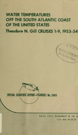 Water temperatures off the South Atlantic coast of the United States, Theodore N. Gill cruises 1-9, 1953-54_cover