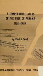 A temperature atlas of the Gulf of Panama, 1955-1959_cover