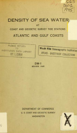 Density of sea water at Coast and Geodetic Survey tide stations,Atlantic and Gulf Coasts_cover