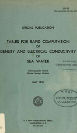 Tables for rapid computation of density and electrical conductivity of sea water_cover