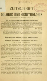 Zeitschrift für Oologie und Ornithologie Jahrg. 15 no. 2 Mai 1905_cover