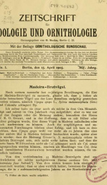 Zeitschrift für Oologie und Ornithologie Jahrg. 15 no. 1 Apr 1905_cover