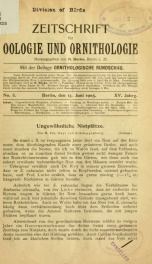 Zeitschrift für Oologie und Ornithologie Jahrg. 15 no. 3 Juni 1905_cover