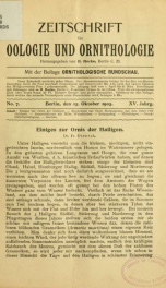 Zeitschrift für Oologie und Ornithologie Jahrg. 15 no. 7 Okt 1905_cover