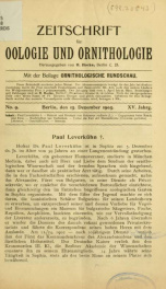 Zeitschrift für Oologie und Ornithologie Jahrg. 15 no. 9 Dez 1905_cover