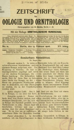 Zeitschrift für Oologie und Ornithologie Jahrg. 15 no. 11 Feb 1906_cover