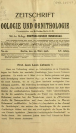 Zeitschrift für Oologie und Ornithologie Jahrg. 15 no. 12 Mar 1906_cover