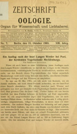 Zeitschrift für Oologie Jahrg. 13 no. 7 Okt 1903_cover