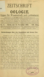 Zeitschrift für Oologie Jahrg. 13 no. 8 Nov 1903_cover