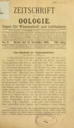 Zeitschrift für Oologie Jahrg. 13 no. 9 Dez 1903_cover