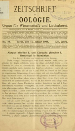 Zeitschrift für Oologie Jahrg. 13 no. 10 Jan 1904_cover