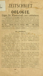 Zeitschrift für Oologie Jahrg. 13 no. 11 Feb 1904_cover