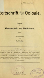 Zeitschrift für Oologie Index 1903-04_cover