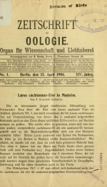 Zeitschrift für Oologie Jahrg. 14 no. 1 Apr 1904_cover