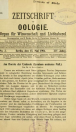 Zeitschrift für Oologie Jahrg. 14 no. 2 Mai 1904_cover