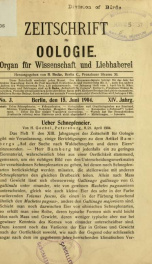 Zeitschrift für Oologie Jahrg. 14 no. 3 Juni 1904_cover