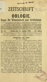 Zeitschrift für Oologie Jahrg. 14 no. 10 Jan 1905_cover