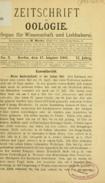 Zeitschrift für Oologie Jahrg. 11 no. 5 Aug 1901_cover