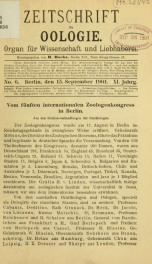 Zeitschrift für Oologie Jahrg. 11 no. 6 Sept 1901_cover