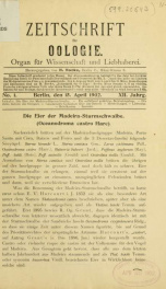 Zeitschrift für Oologie Jahrg. 12 no. 1 Apr 1902_cover