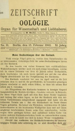 Zeitschrift für Oologie Jahrg. 11 no. 11 Feb 1902_cover